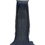 The Shimmering Blooms Collection - Black Color - Premium Chiffon Fabric with Handmade Rhinestones Panel and Swaroski Crystal Stones Embedded Bridal/Wedding/Party Wear Unstiched Dress Material For Women