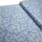 Premium Atiku Fabric - Elegance in Every Thread - Printed White Blue Small Flower Pattern