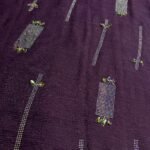 Top Quality Metallic Chiffon Fabric Artfully Embellished with High Grade Stones - Dark Purple