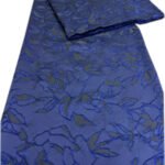 Premium Brocade Fabric Blue Floral